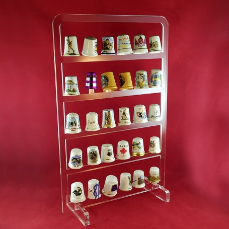 Plexiglas display for collectible thimbles