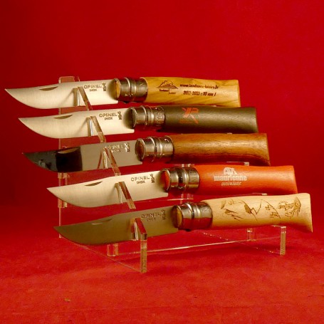 Plexiglas display for 5 collectible knives