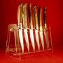 Vertical plexiglass display for 6 collectible knives