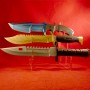 Plexiglas display for 3 large military knives, hunting, buchcraft