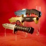 Plexiglas display for 3 large military knives, hunting, buchcraft