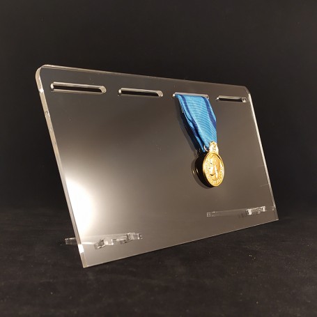 Plexiglas display for 4 medals and military decorations