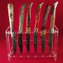 Vertical plexiglass display for 6 collectible knives