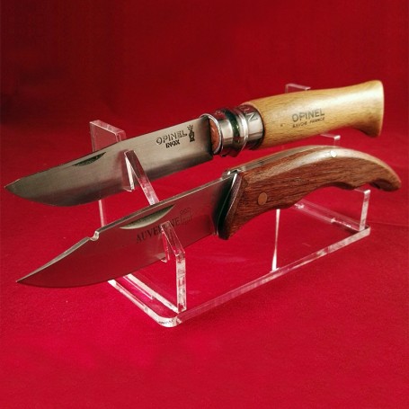 Set of 3 plexiglass displays for 2 collectible knives