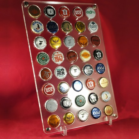 Plexiglas display for beer capsules