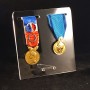 copy of Plexiglas display for 3 medals and military decorations