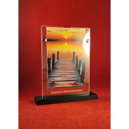 copy of Plexiglas display for collectible postcard