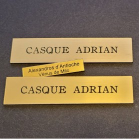 Plaque imitation laiton gravée façon musée