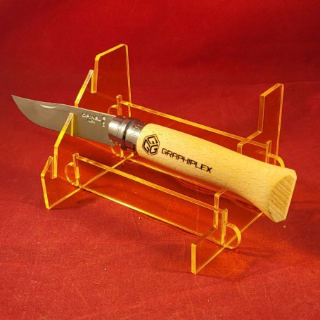 copy of Plexiglas display for 3 collectible knives