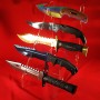 Plexiglas display for 5 large military knives, hunting, buchcraft