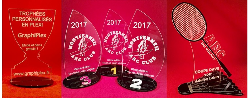 Customizable plexiglass trophies