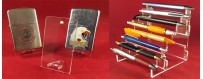 Plexiglass displays for pen and lighter collections