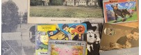 Présentoir en plexiglas transparent pour carte postale ancienne